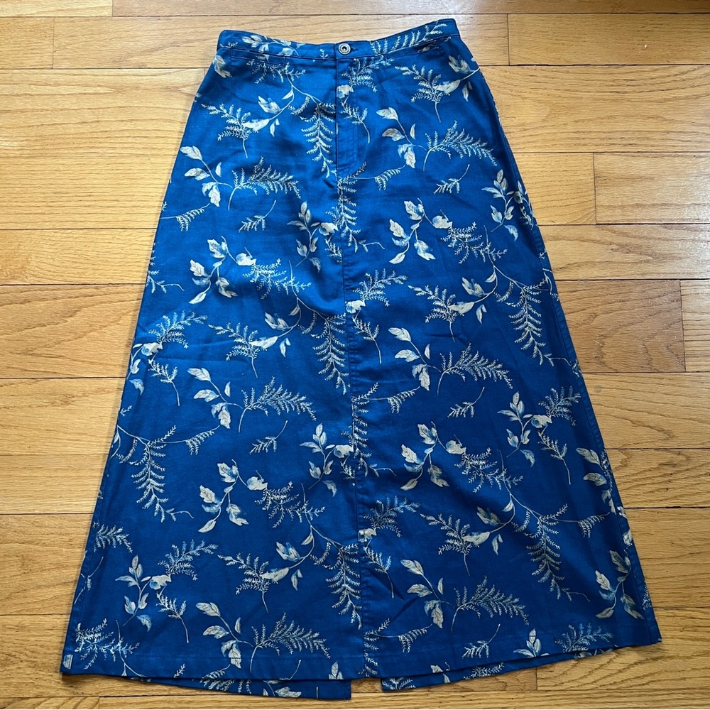 Floral Cottagecore Linen Maxi Skirt